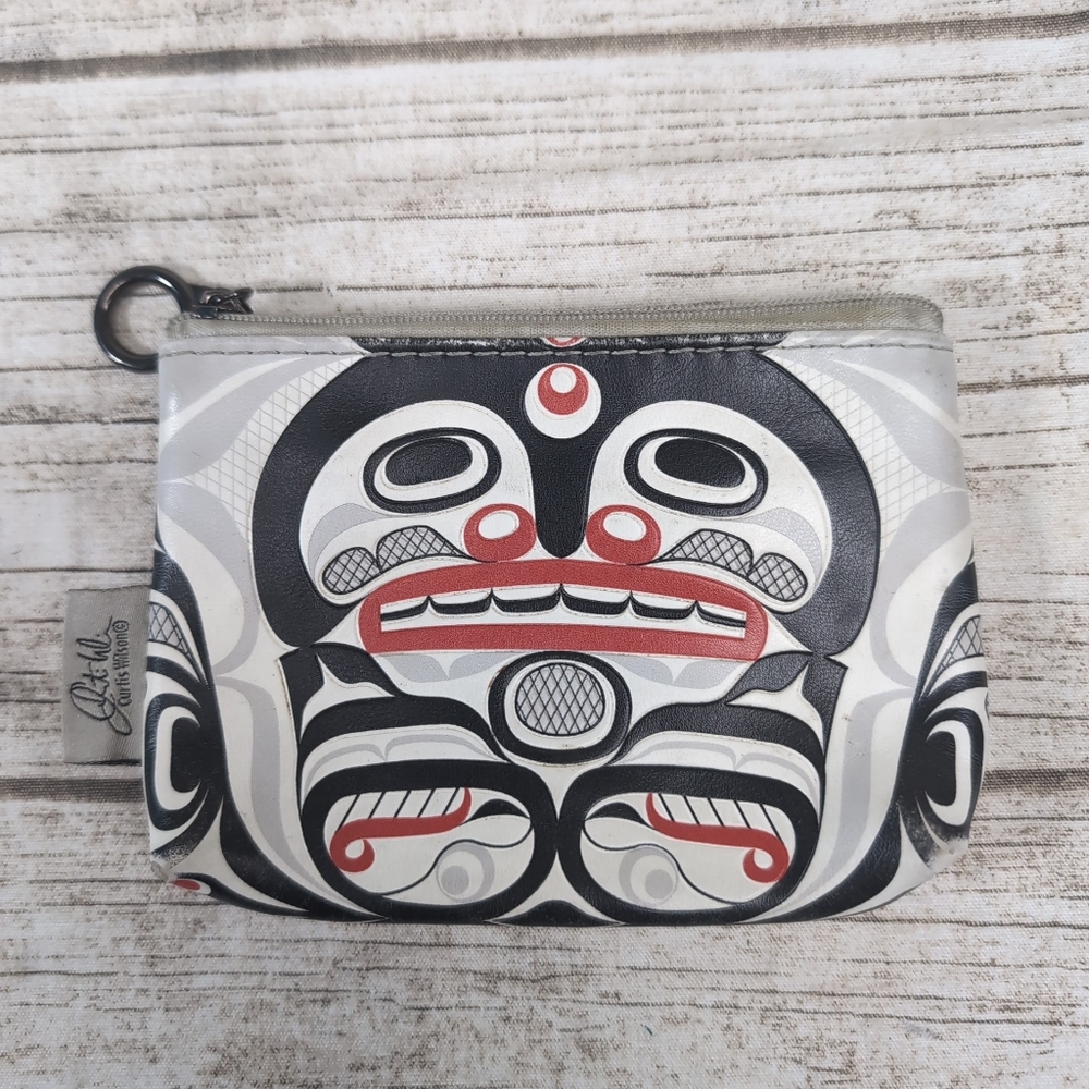 Curtis Wilson Killer Whale Crosshatch Coin Purse Vegan Leather